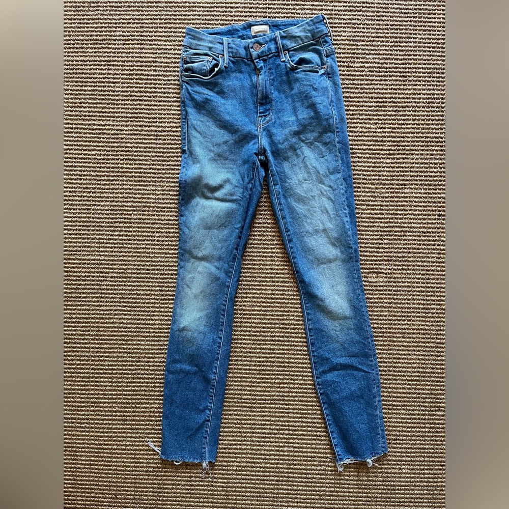 Mother high waisted skinny jean with Jaguar detail